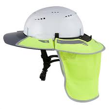 Milwaukee BOLT Sun Visor 48-73-1078 worn on hard hat with neck shade