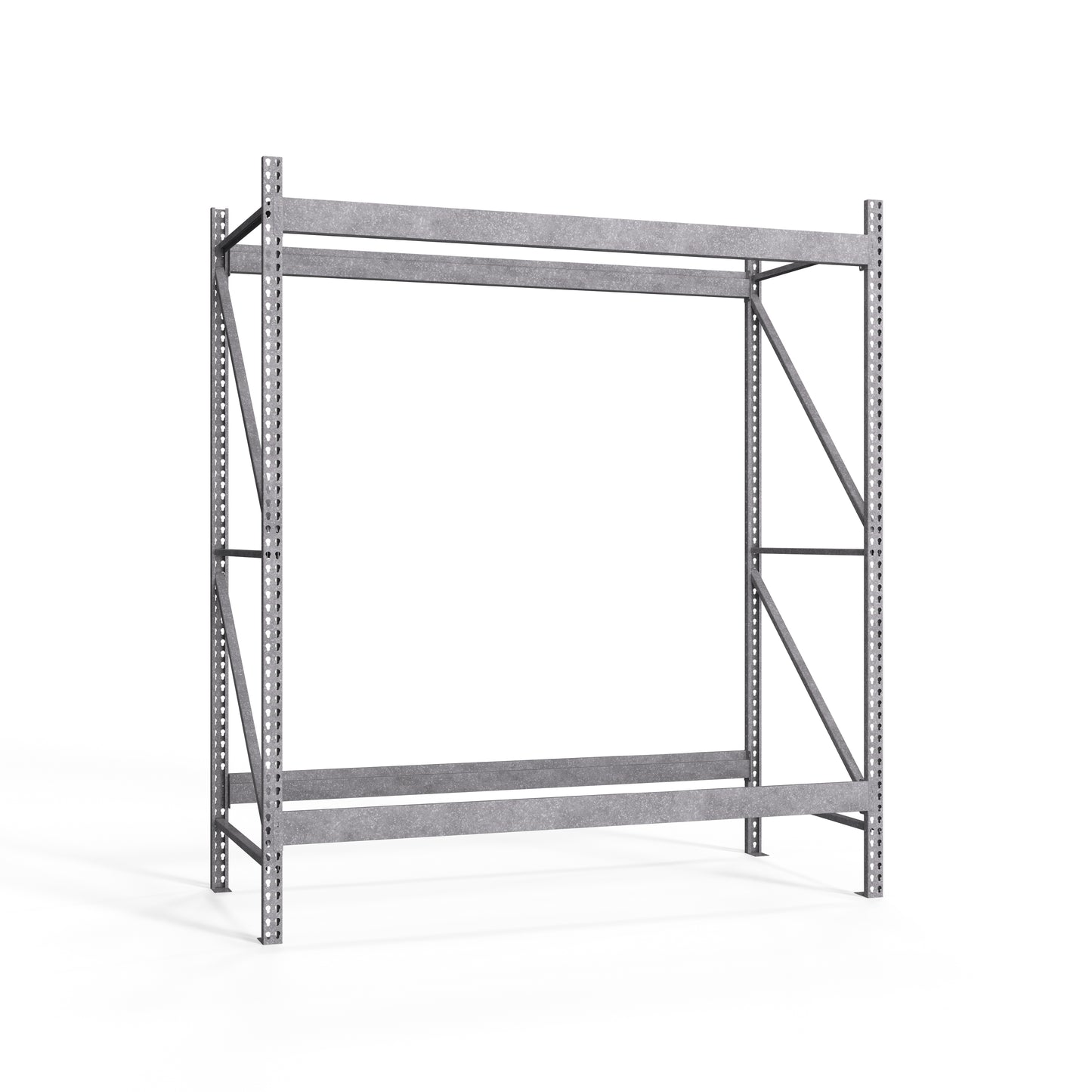 Metal storage rack on a white background