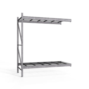 2-Tier Galvanized Teardrop Pallet Rack Add-On Units w/ Wire Decking - 48"d x 120"h