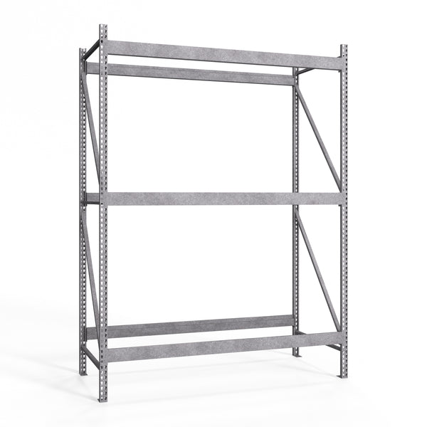 3-Tier Galvanized Teardrop Pallet Rack Starter Units - 42"d x 144"h
