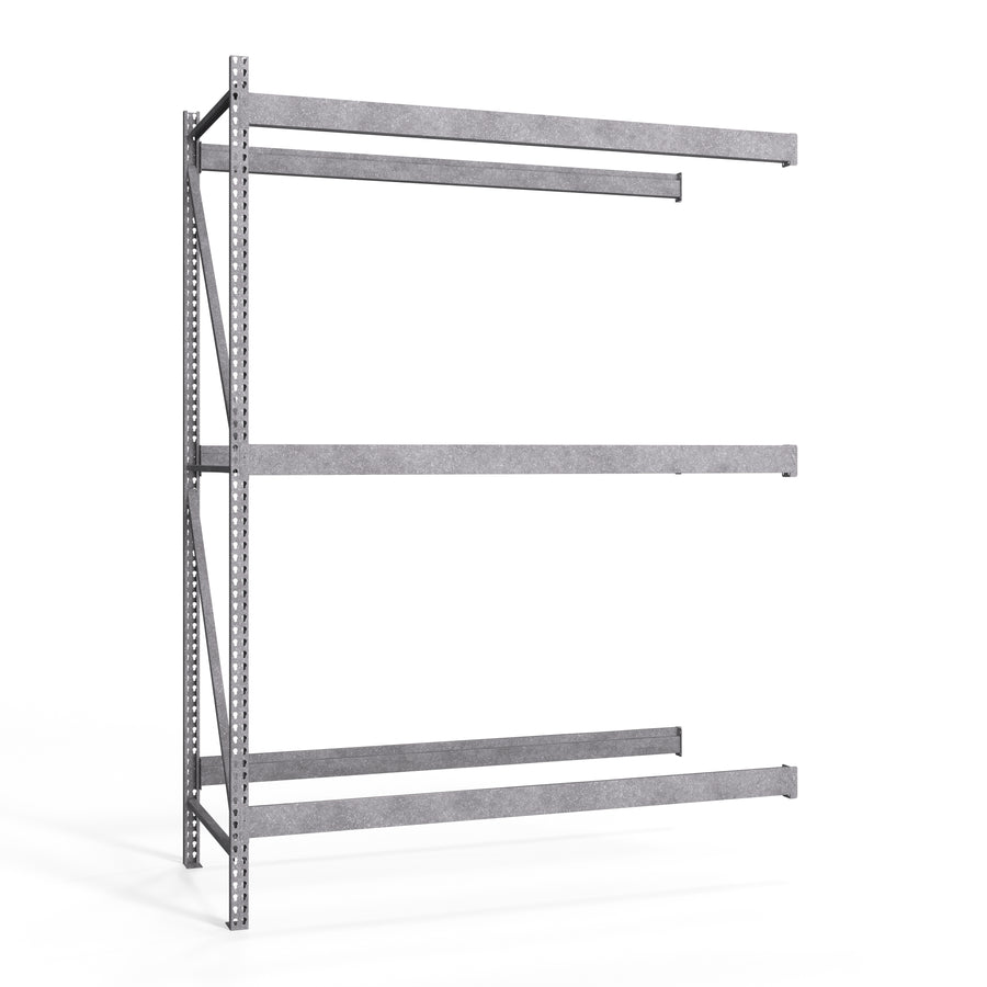 3-Tier Galvanized Teardrop Pallet Rack Add-On Units - 48"d x 144"h