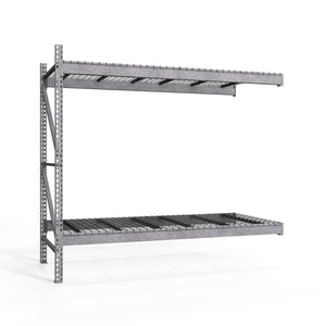 2-Tier Galvanized Teardrop Pallet Rack Add-On Units w/ Wire Decking - 48"d x 96"h