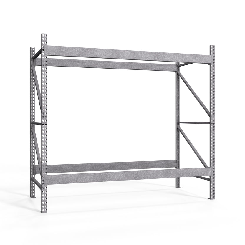 Galvanized Storage Rack 2-Tier Galvanized Teardrop Pallet Rack Starter Units - 42