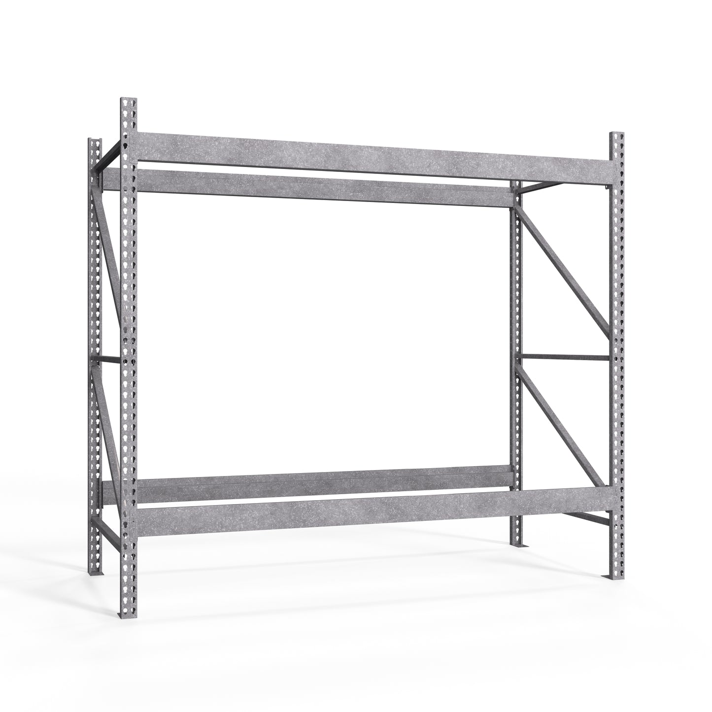 2-Tier Galvanized Teardrop Pallet Rack Starter Units - 42"d x 96"h