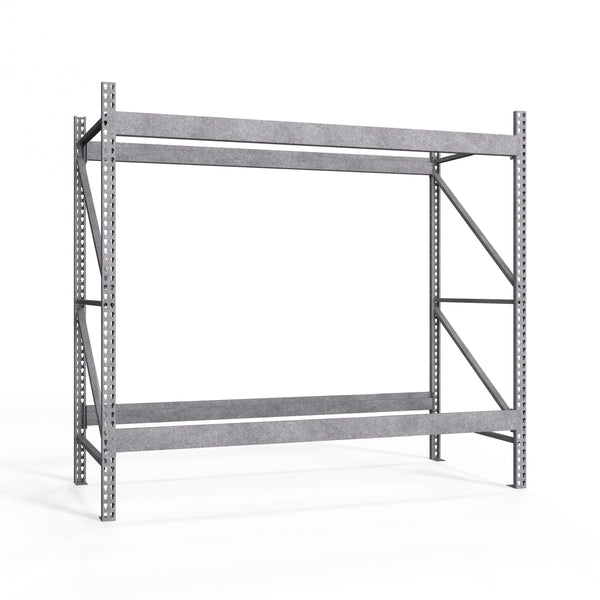 2-Tier Galvanized Teardrop Pallet Rack Starter Units - 42"d x 96"h