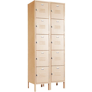 5 Tier Lockers - 15"d x 12"w x 66"h - Champagne
