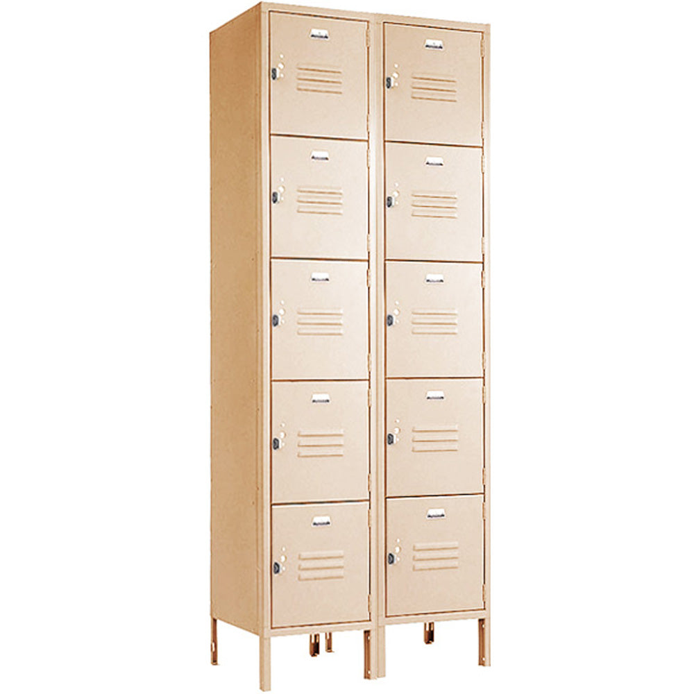 5 Tier Lockers - 15"d x 12"w x 66"h - Champagne