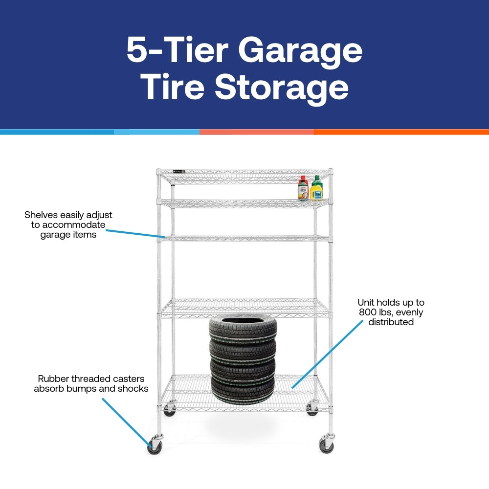 5-Tier Garage Tire Storage