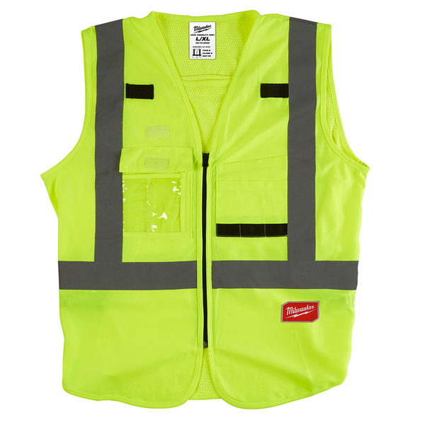 Milwaukee Yellow Class 2 High Visibility Safety Vest with 10 Pockets L/XL (48-73-5022)