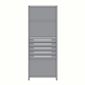 Lyon Closed Steel Shelving with 5 Modular Drawers - Starter Units