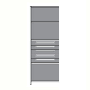 Lyon Closed Steel Shelving with 5 Modular Drawers - Add On Units