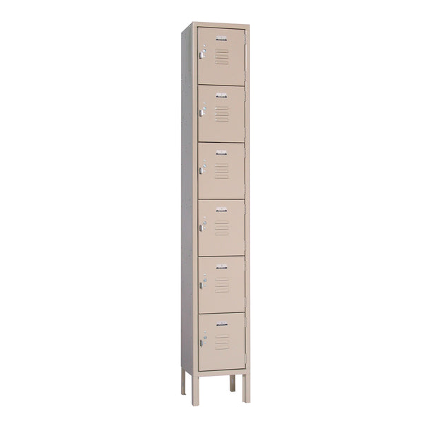 6 Tier Lockers - 18"d x 12"w x 78"h - Champagne