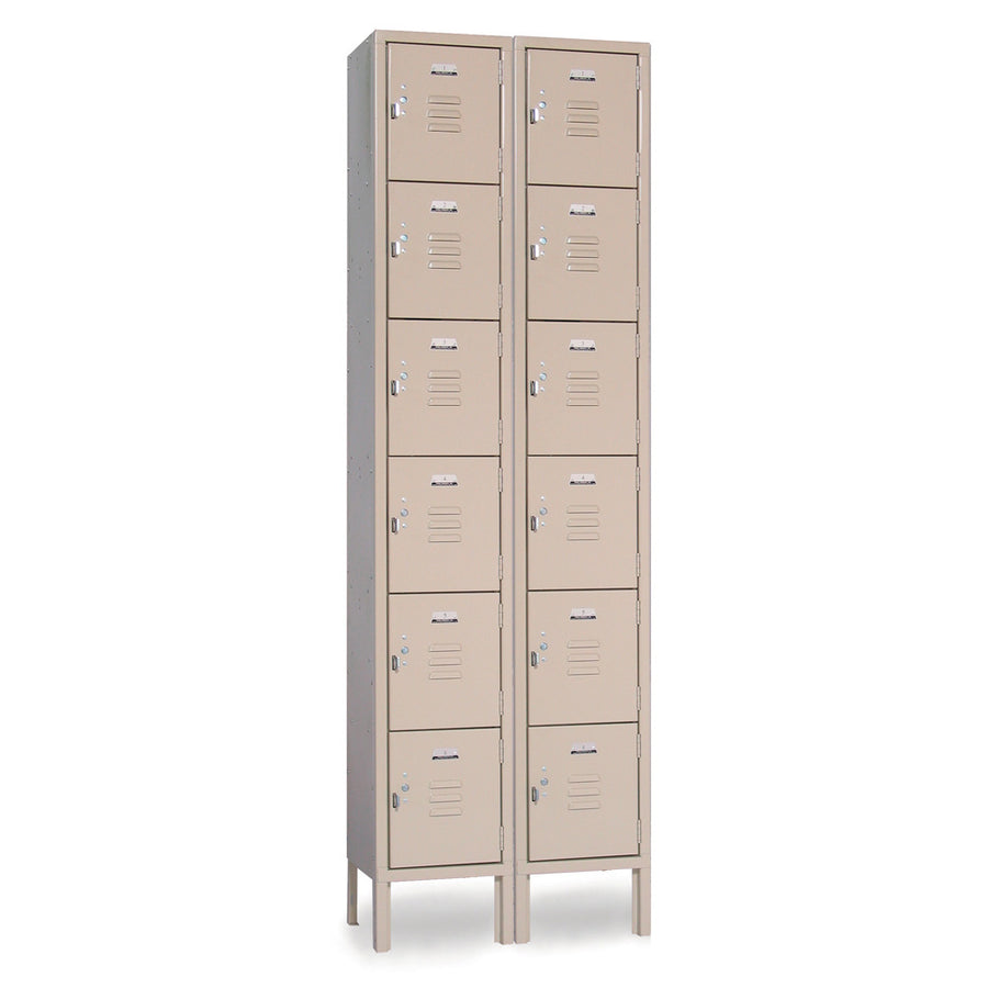 6 Tier Lockers - 18"d x 12"w x 78"h - Champagne