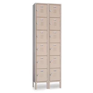 6 Tier Lockers - 18"d x 12"w x 78"h - Champagne