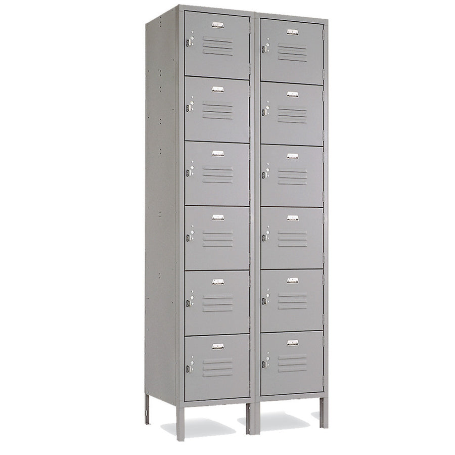6 Tier Lockers - 12"d x 12"w x 78"h - Gray