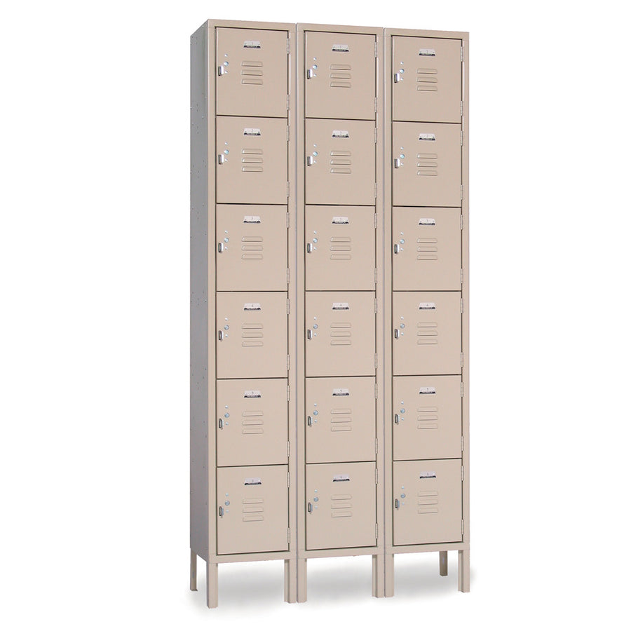 6 Tier Lockers - 18"d x 12"w x 78"h - Champagne