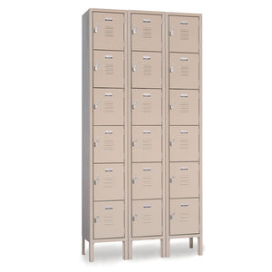 6 Tier Lockers - 18"d x 12"w x 78"h - Champagne