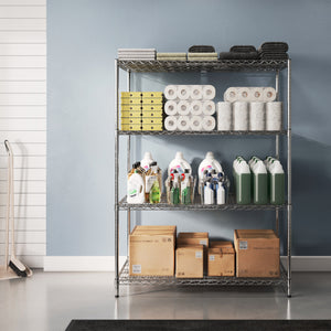 30"d x 48"w Chrome Wire Shelving w/ 4 Shelves