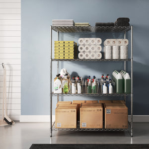 36"d x 48"w Chrome Wire Shelving w/ 4 Shelves