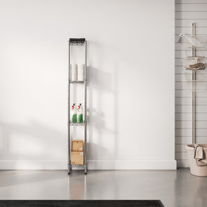 10"d x 10"w Chrome Wire Shelving w/ 4 Shelves