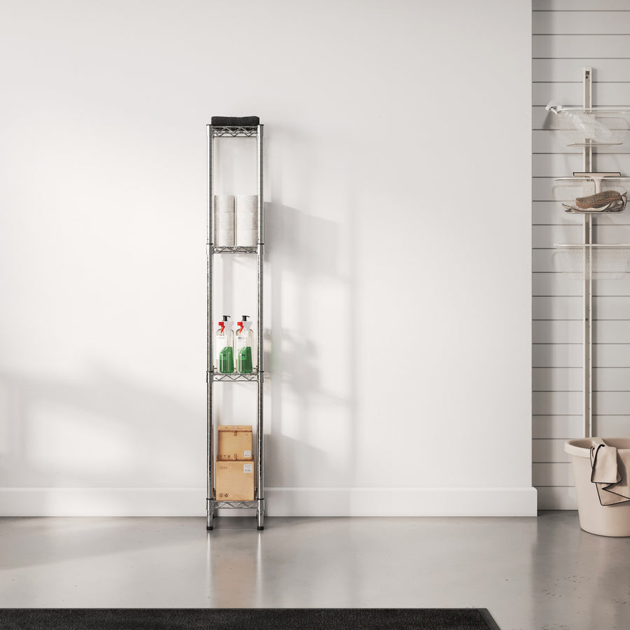 10"d x 30"w Chrome Wire Shelving w/ 4 Shelves