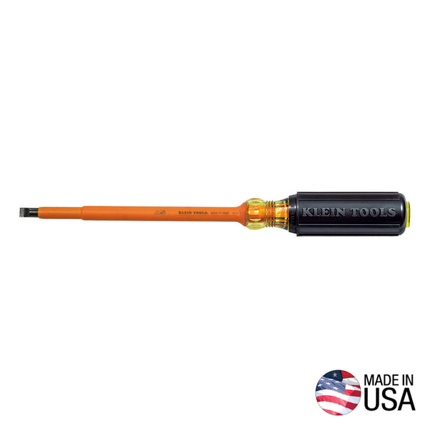 Klein Insulated Screwdriver, 5/16-Inch Cabinet, 7-Inch Round Shank (602-7-INS)