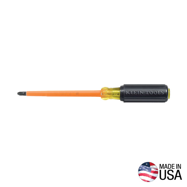 Klein Insulated Screwdriver, #2 Phillips, 4-Inch Round Shank (603-4-INS)