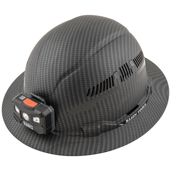 Klein Hard Hat, Premium KARBN™ Pattern, Vented Full Brim, Class C, Lamp (60347)
