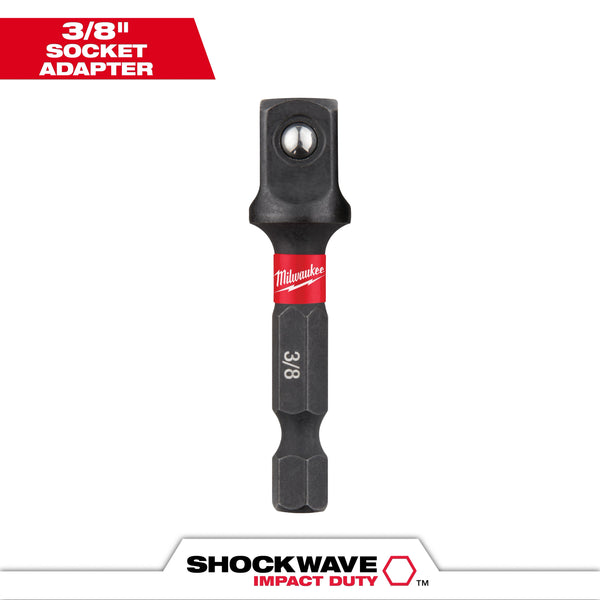 Milwaukee SHOCKWAVE™ 1/4" Hex to 3/8" Square Socket Adapter (48-32-5031)