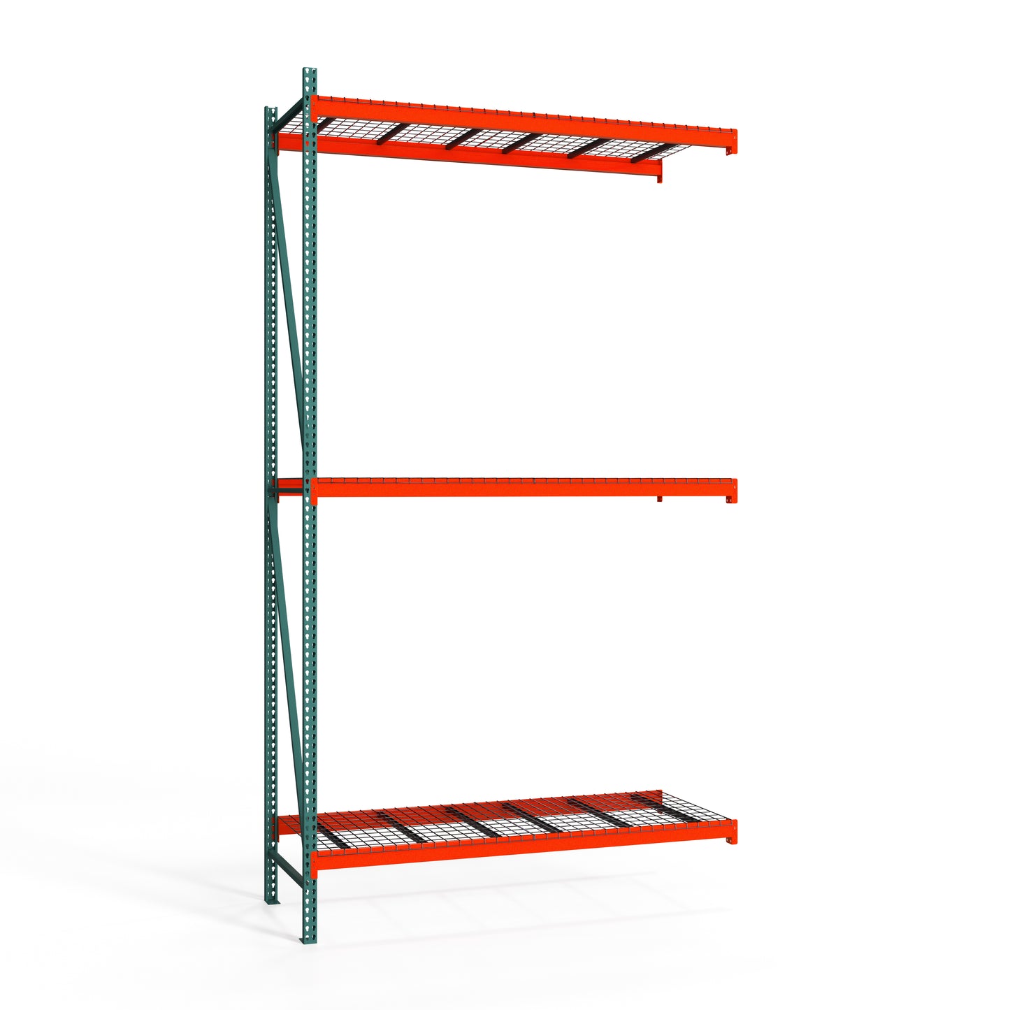 3-Tier Teardrop Pallet Rack Add-On Units w/ Wire Decking - 42"d x 192"h