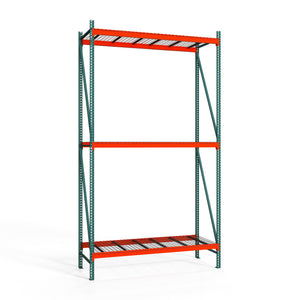 3-Tier Teardrop Pallet Rack Starter Units w/ Wire Decking - 42"d x 192"h