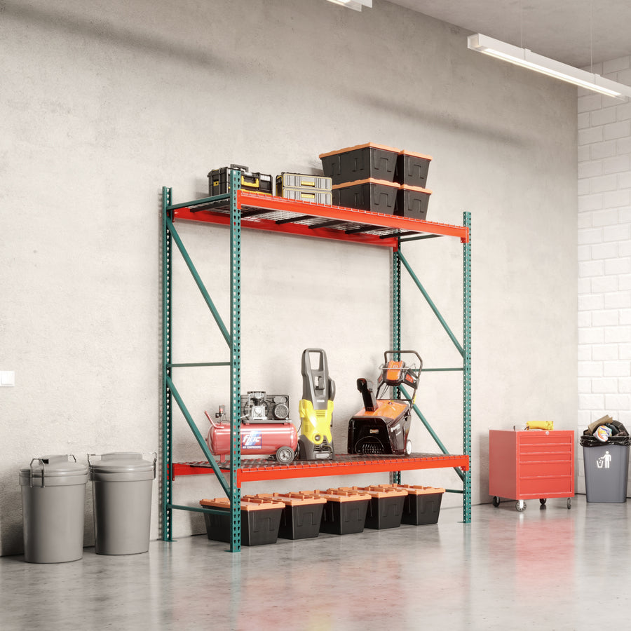 2-Tier Teardrop Pallet Rack Starter Units - 48"d x 120"h