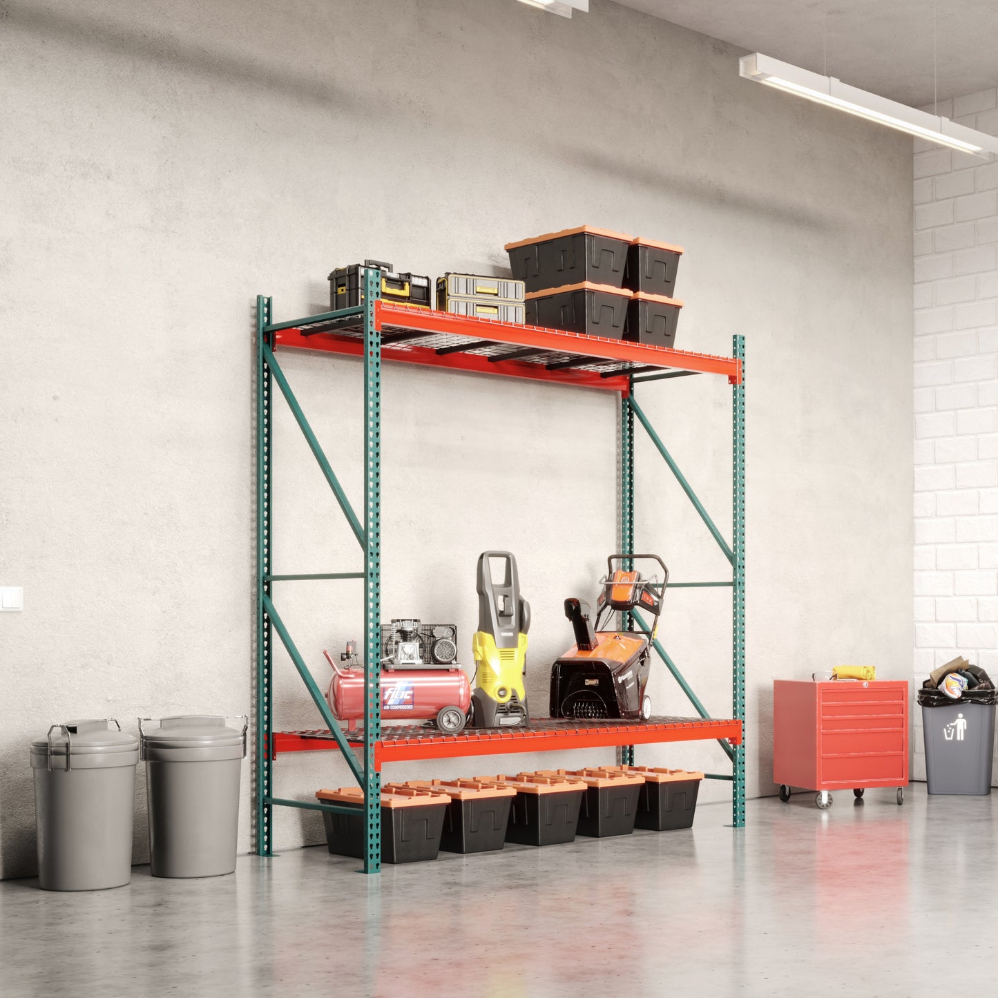 2-Tier Teardrop Pallet Rack Starter Units - 48"d x 120"h
