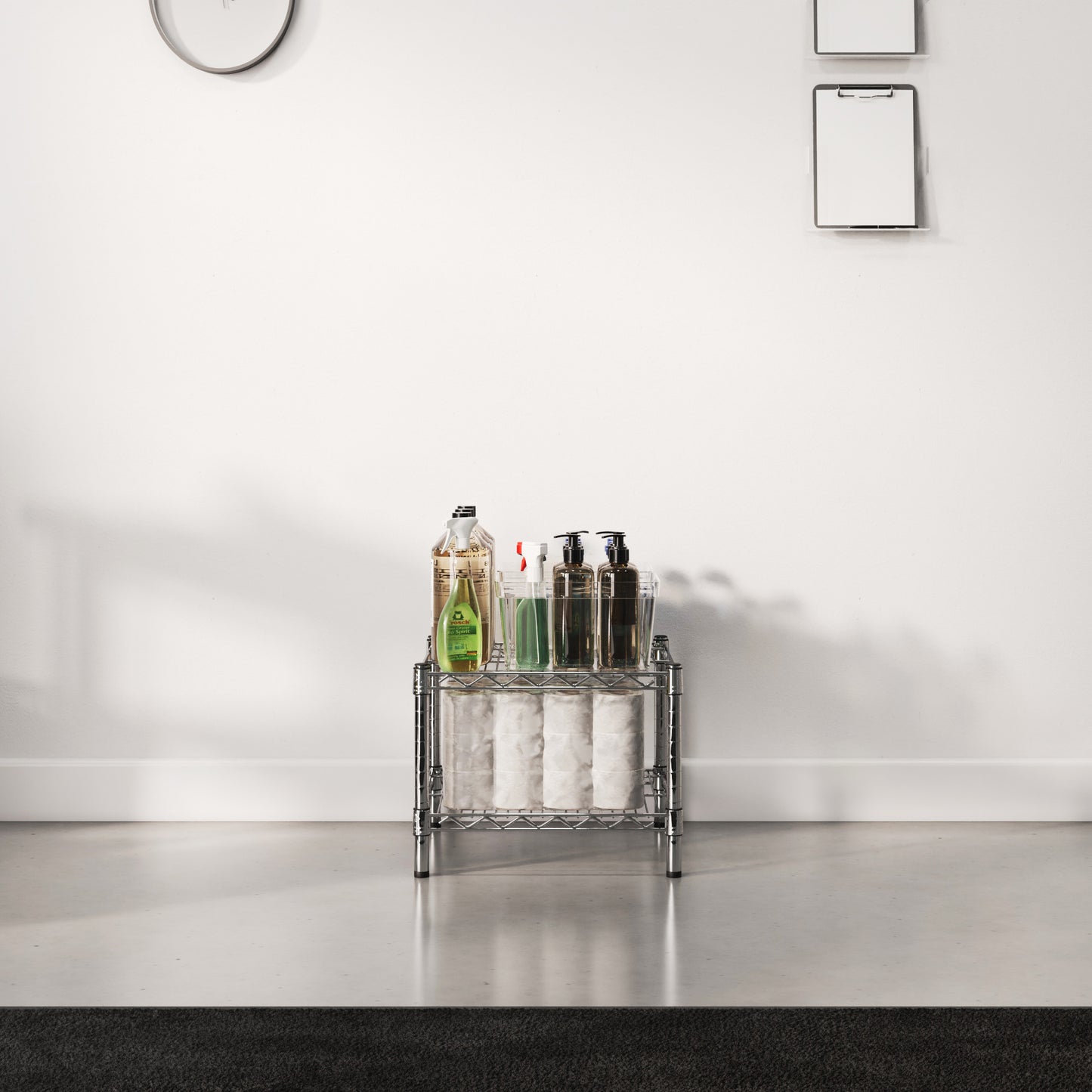 18"d x 14"h Chrome Wire Shelving w/ 2 Shelves