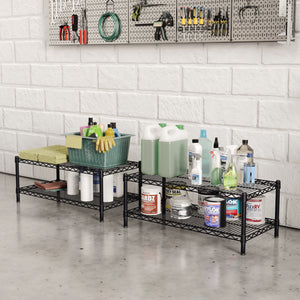 18"d x 14"h Black Wire Shelving w/ 2 Shelves