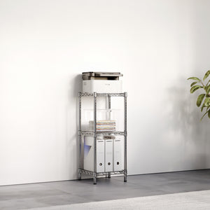 12"d x 34"h Chrome Wire Shelving w/ 3 Shelves