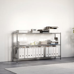 12"d x 34"h Chrome Wire Shelving w/ 3 Shelves