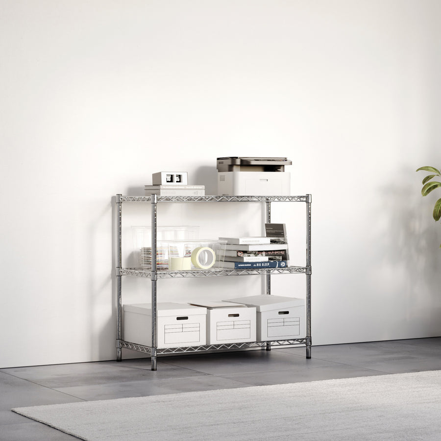 18"d x 34"h Chrome Wire Shelving w/ 3 Shelves