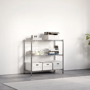 18"d x 34"h Chrome Wire Shelving w/ 3 Shelves