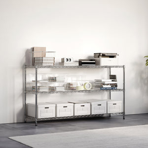 18"d x 34"h Chrome Wire Shelving w/ 3 Shelves