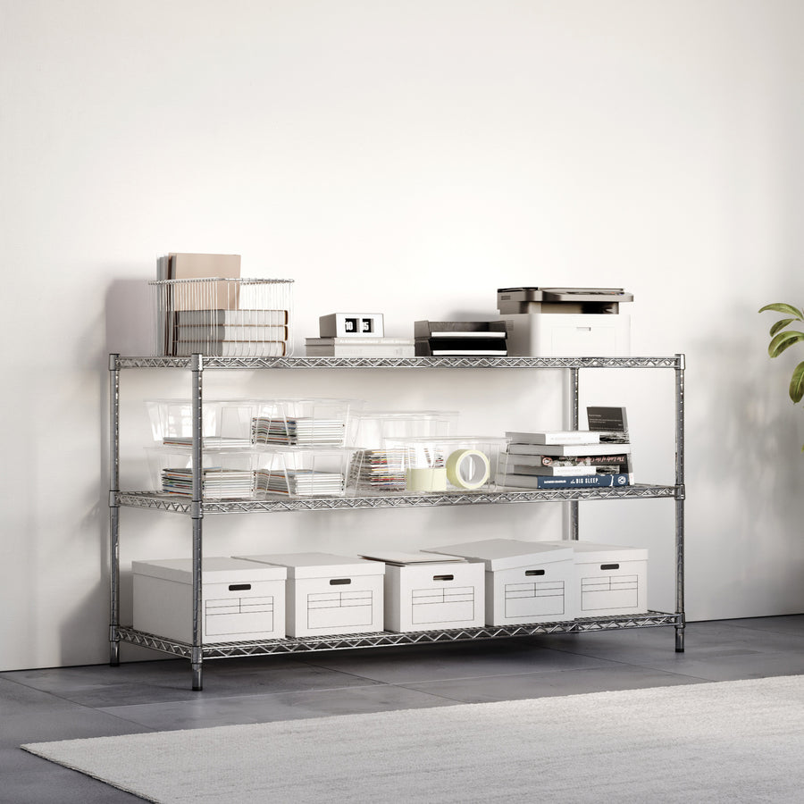 24"d x 34"h Wire Shelving w/ 3 Shelves