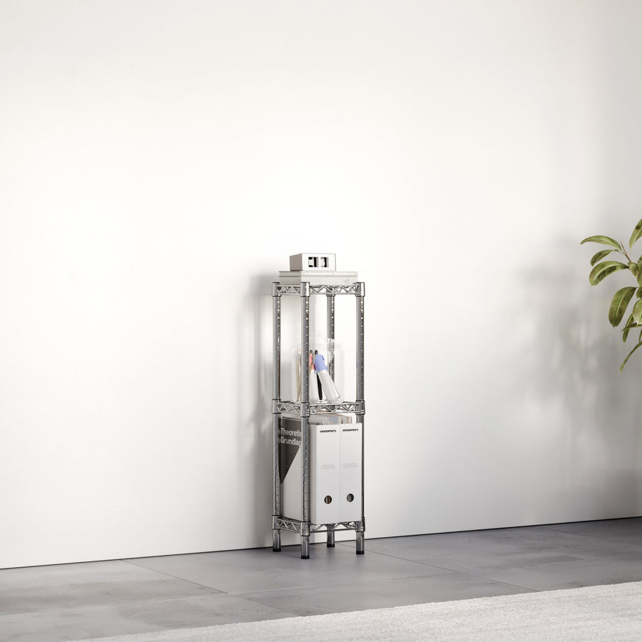 10"d x 34"h Chrome Wire Shelving w/ 3 Shelves