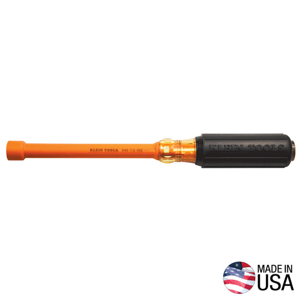 Klein Insulated Nut Driver, 1/2-Inch Hex, 6-Inch (646-1/2-INS)