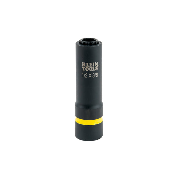 Klein 2-in-1 Impact Socket, 12-Point, 1/2 and 3/8-Inch (66011)