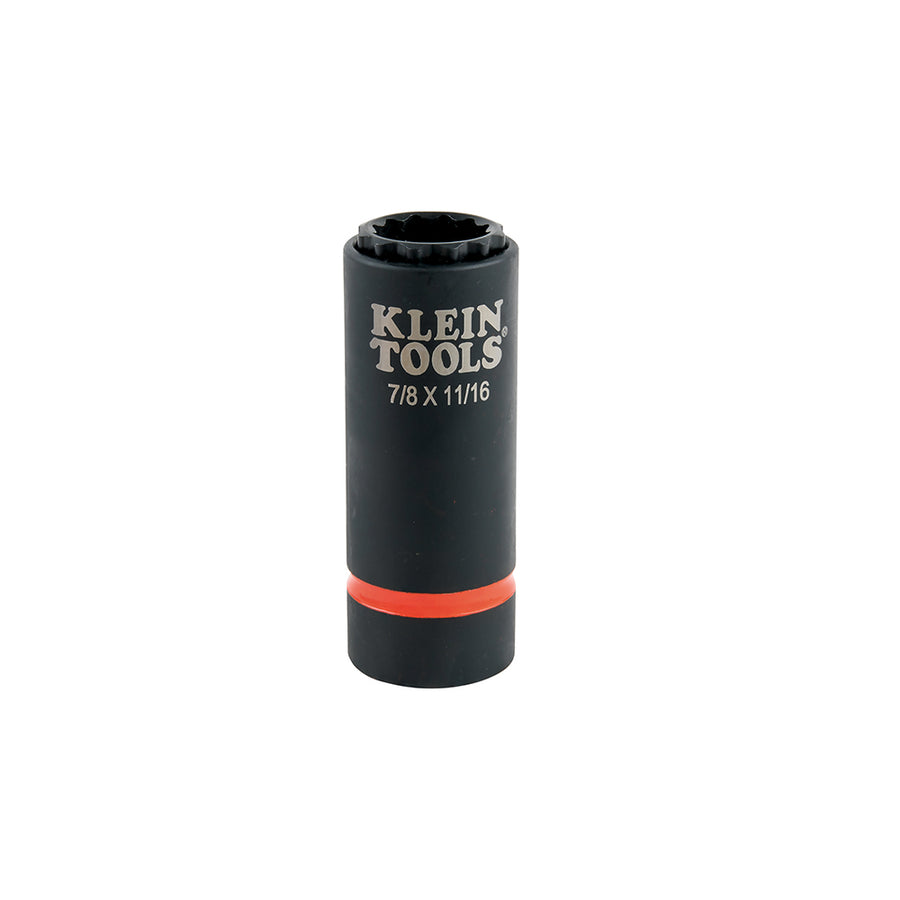 Klein 2-in-1 Impact Socket, 12-Point, 7/8 and 11/16-Inch (66014)