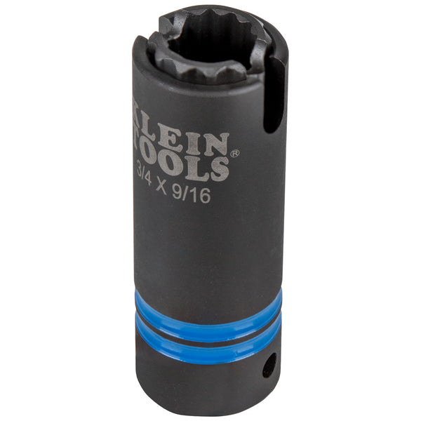 Klein 3-in-1 Slotted Impact Socket, 12-Point, 3/4 and 9/16-Inch (66031)