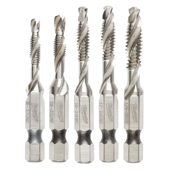 Milwaukee SHOCKWAVE 5PC SAE Steel Drill Tap Set (48-89-4874)