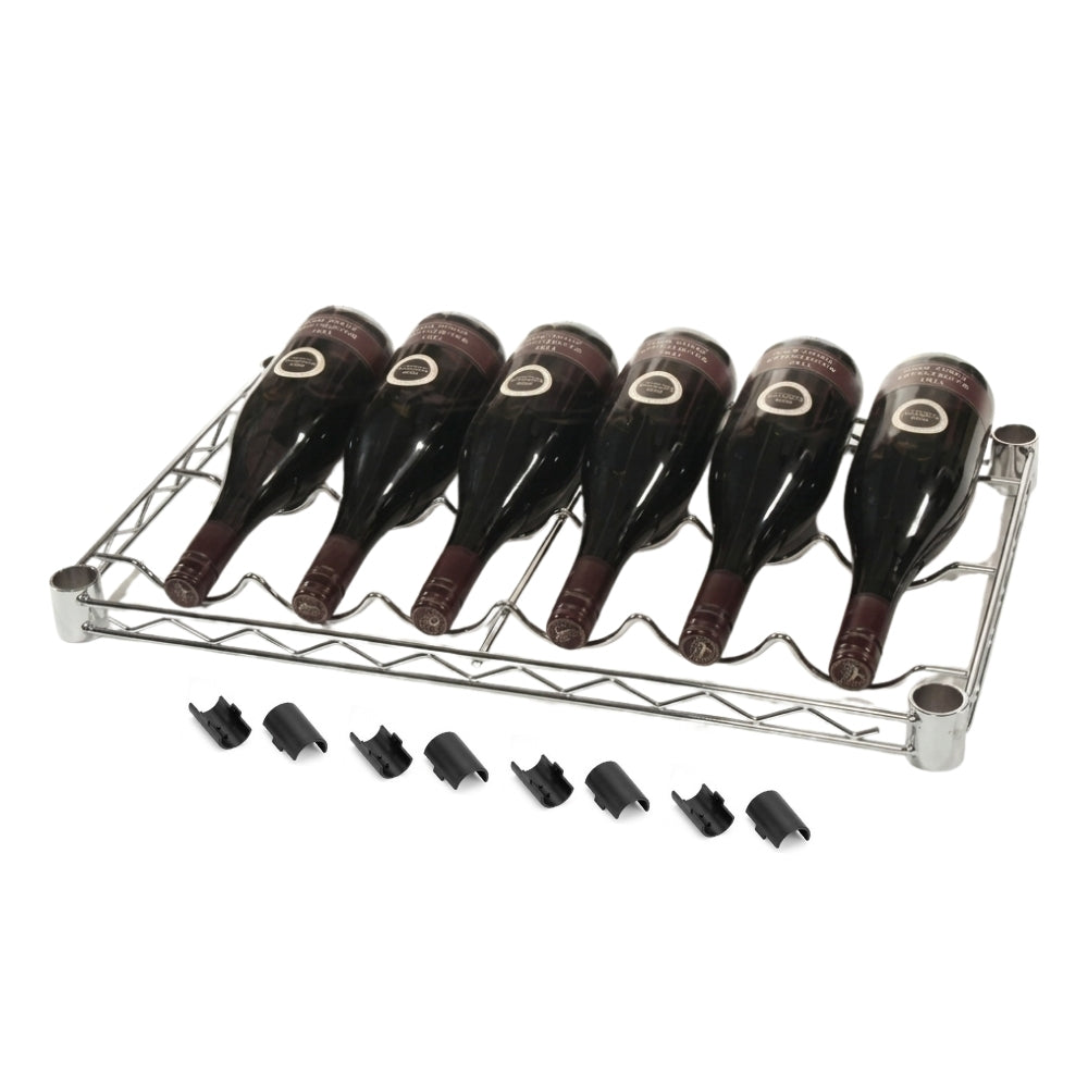 14"d Chrome Wine Rack Wire Shelves with Shelf Clips