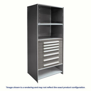 Lyon Closed Steel Shelving with 7 Modular Drawers - Starter Units