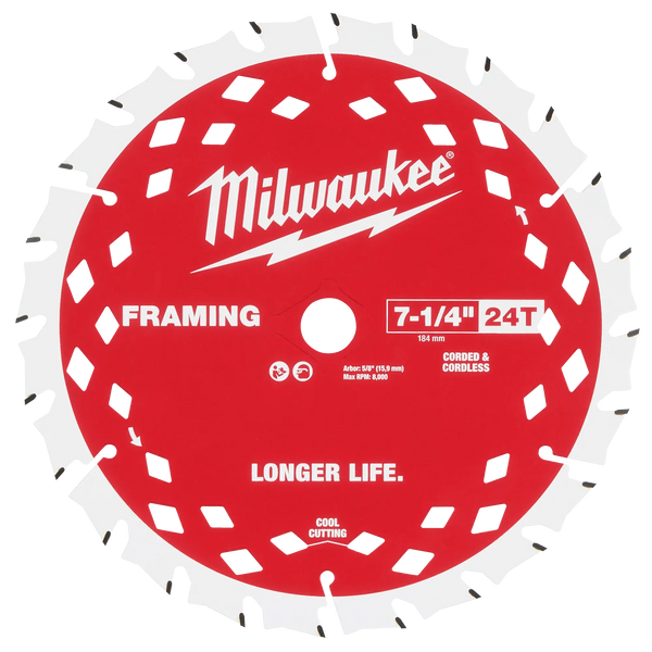 Milwaukee 7-1/4" 24T Framing Circular Saw Blade (48-40-0720)